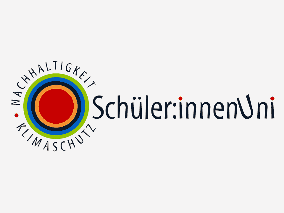 Logo mit mehrfarbigen Kreisen und Schriftzügen